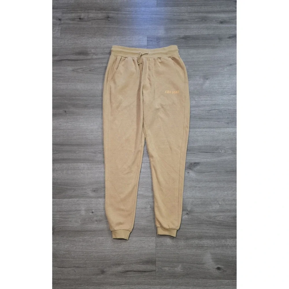 Nelk Boys Full Send Tan Super Soft Sweatpants Joggers Men's Size Large - Picture 1 of 13